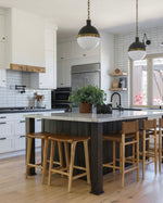 Nel Barstool, Camel Leather w/ Natural Teak Wood