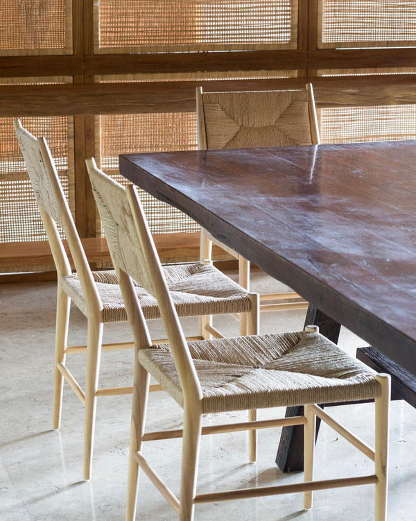 Simone Dining Chair- Natural Papercord & Natural Teak Wood