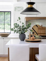 Alborg Stacked Pendant, Antique Burnished Brass & Matte Black