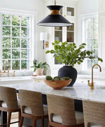 Alborg Stacked Pendant, Antique Burnished Brass & Matte Black