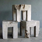 Rustic Teak Straight Cut Stool, 2 Sizes