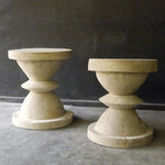 Java Teak Chess Side Table, Weathered Finish