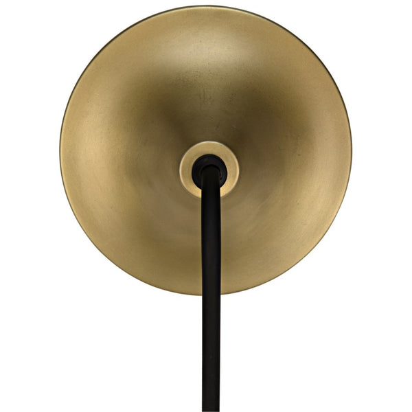 Messala Sconce, Black Metal and Brass Finish
