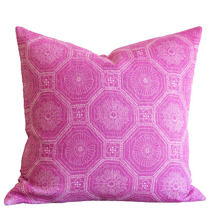 Mia Pillow - Pink, 22" x 22"