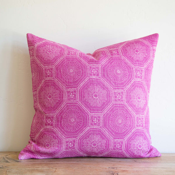 Mia Pillow - Pink, 22" x 22"