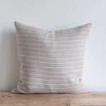 Mini Stripe Light on Natural/White Pillow, 22" x 22"