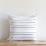 Charcoal Light Mini Stripe Indoor/Outdoor Pillow, 22" x  22"