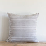 Grey Mini Stripe Indoor/Outdoor Pillow, 22" x  22"
