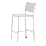 Polo Armless Barstool, White Aluminum