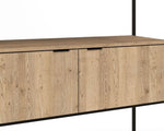 Ambrose Modular Wall Desk, Rustic Oak/Black, 47.25"W x 22.50"D x 82.75"H