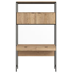 Ambrose Modular Wall Desk, Rustic Oak/Black, 47.25"W x 22.50"D x 82.75"H