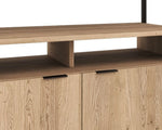 Ambrose Modular Bookcase, Large, Rustic Oak/Black, 39.25"W x 16.5"D x 82.75"H