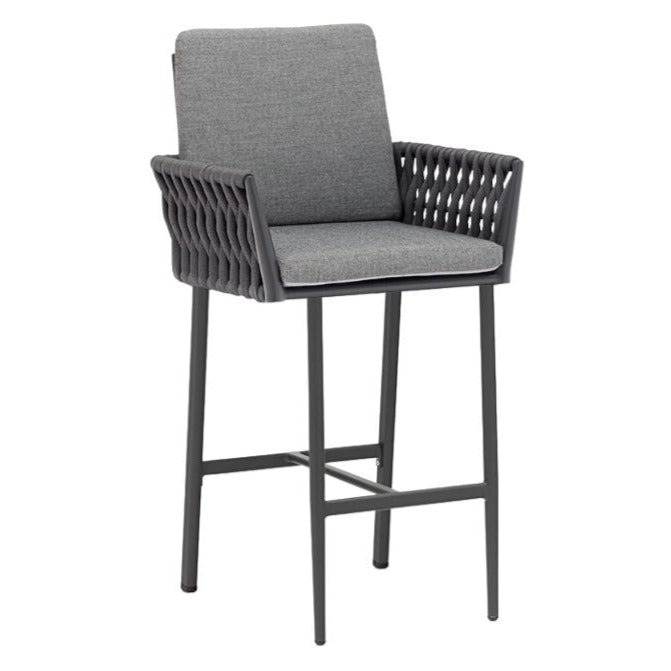 Hug Anthracite Max Rope Barstool, Grey