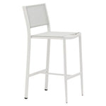 Polo Armless Barstool, White Aluminum