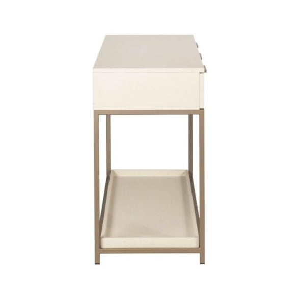 Rebel 3-Drawer Console Table Champagne Gold / Cream