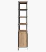 Ambrose Modular Bookcase, Large, Rustic Oak/Black, 39.25"W x 16.5"D x 82.75"H