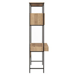 Ambrose Modular Wall Desk, Rustic Oak/Black, 47.25"W x 22.50"D x 82.75"H