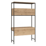Ambrose Modular Wall Desk, Rustic Oak/Black, 47.25"W x 22.50"D x 82.75"H