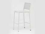 Polo Armless Barstool, White Aluminum
