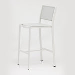 Polo Armless Barstool, White Aluminum