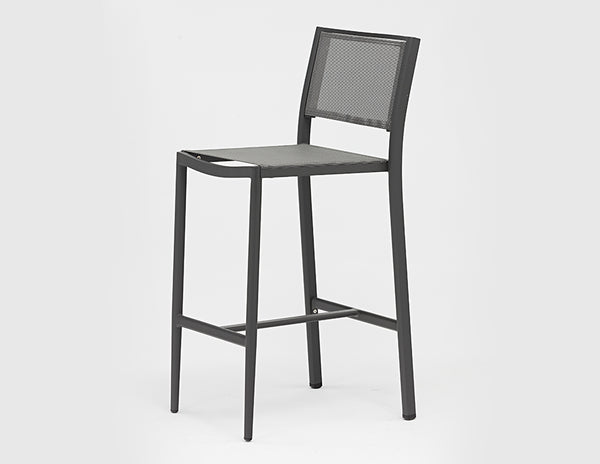 Polo Armless Barstool, Anthracite Aluminum Grey
