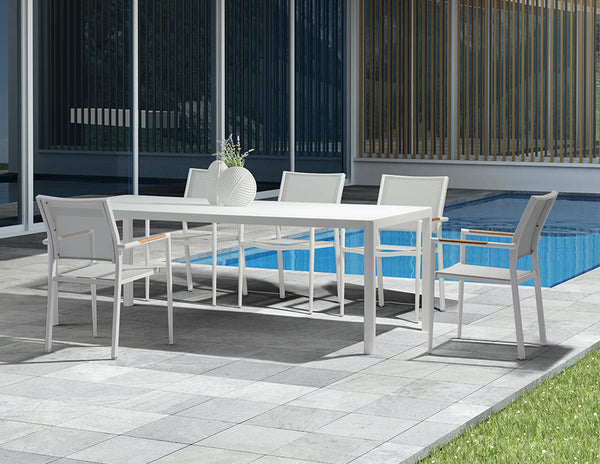 Polo Dining Chair White Aluminium