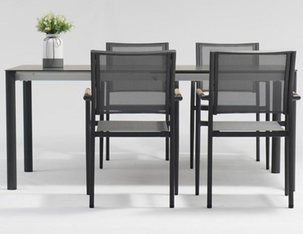 Polo Dining Chair, Anthracite Aluminum Grey