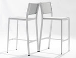 Polo Armless Barstool, White Aluminum