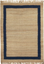 Jute Border Rug, Navy