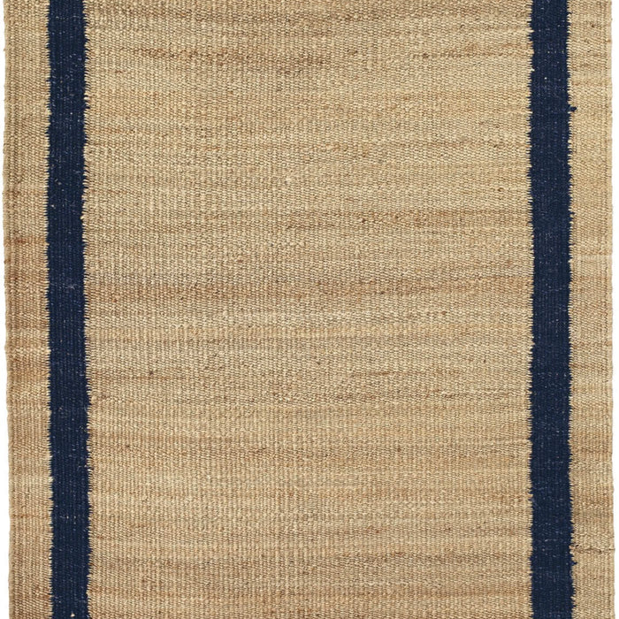 Jute Border Rug, Navy