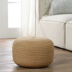 Saba Solar Indoor/Outdoor Pouf, Natural