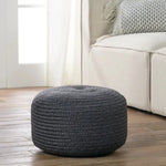 Saba Solar Indoor/Outdoor Pouf, Navy
