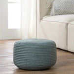 Saba Solar Indoor/Outdoor Pouf, Aqua