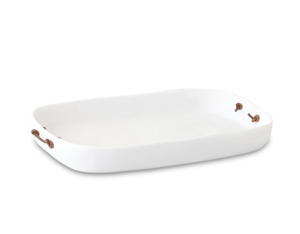 Extra Large Tray With Leather Handles