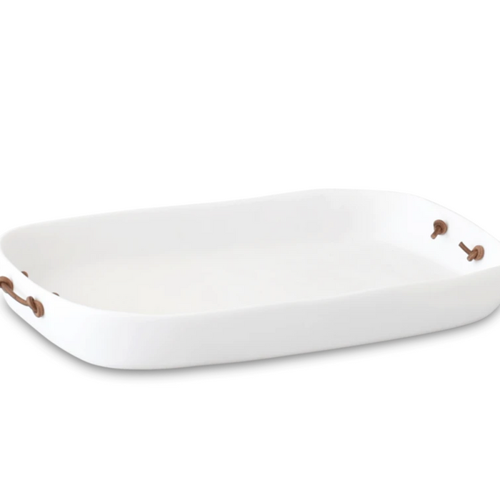 Extra Large Tray With Leather Handles