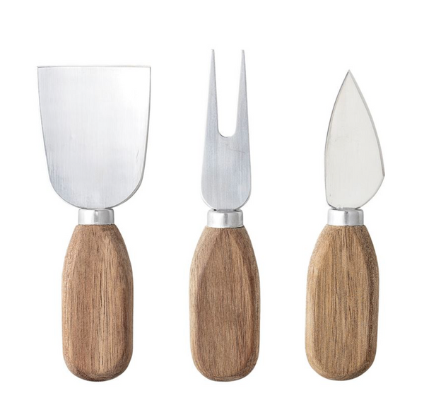 Acacia Wood Cheese Utensils, Set of 3