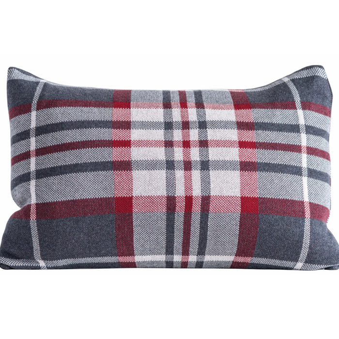 Cotton Knit Plaid Pillow