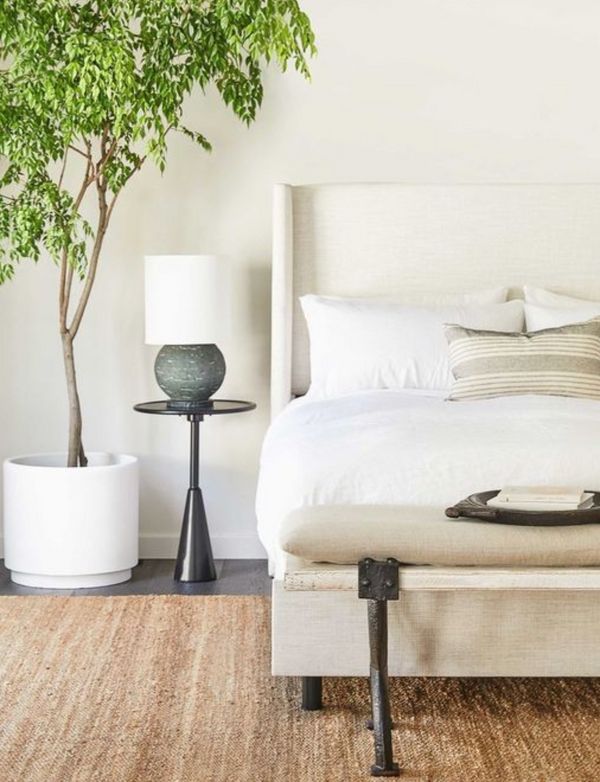 Clare Platform Bed, King & Queen, Talc Linen