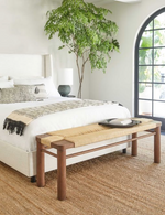 Clare Platform Bed, King & Queen, Talc Linen