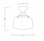 Drum Schoolhouse Ceiling Fixture, Polished Nickel