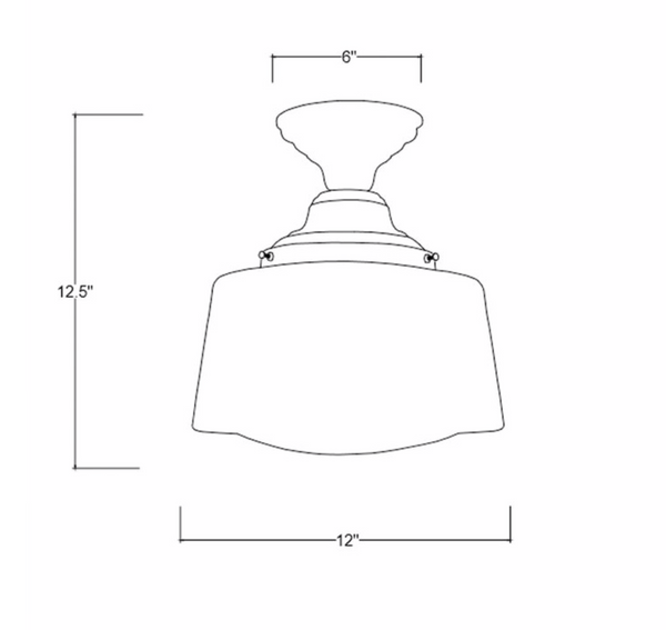 Drum Schoolhouse Ceiling Fixture, Polished Nickel