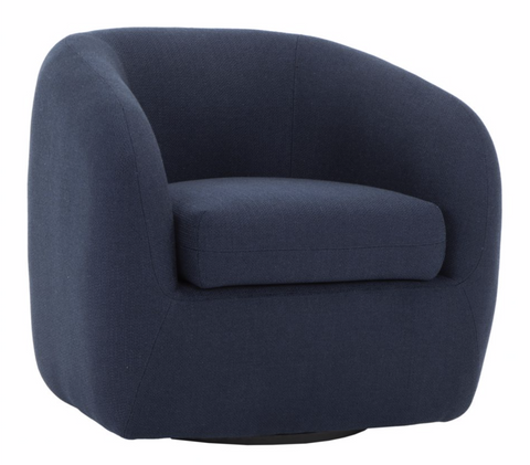 Maurice Swivel Chair, Midnight Blue