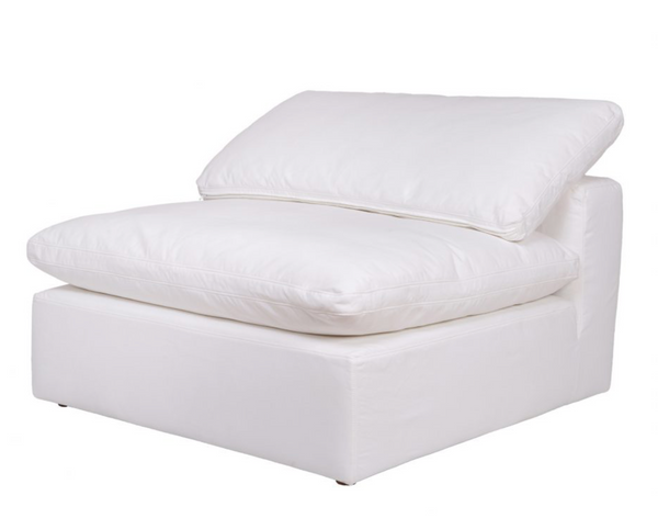 Clay Sectional "Slipper Chair" Livesmart Fabric White