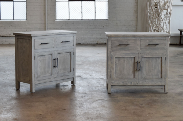 Bedside Cabinet in Reclaimed Wood, Light Elm, 34"L x 17"W x 32"H