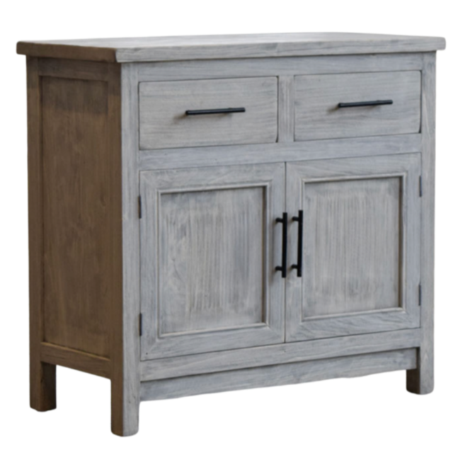 Bedside Cabinet in Reclaimed Wood, Light Elm, 34"L x 17"W x 32"H