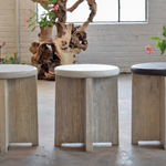 Concrete and Elm Side Table