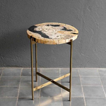 Kanji Petrified Wood Side Table