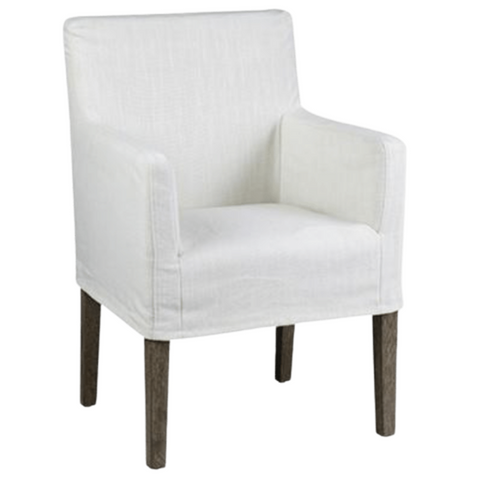 Orla Slipcovered Arm Chair, Cream Linen