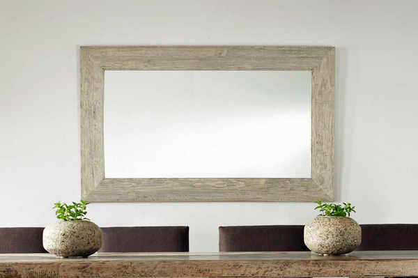 Reclaimed Elm Mirror, Light Elm. 43"L x 2"W x 71"H