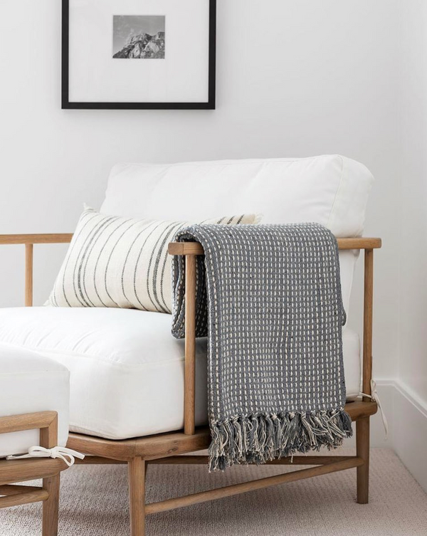 Jasper Oversized Throw, Blue Grey
